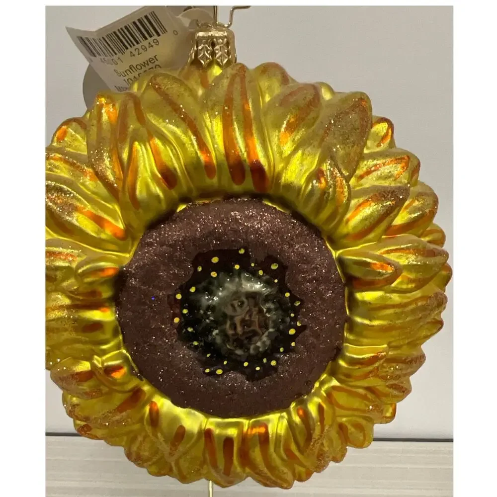 Christopher Radko Sunflower Christmas Ornament 1015270 With Tags Stand Included